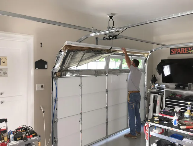 Garage door section replacement by Cleveland Heights Garage Door Repair in Cleveland Heights