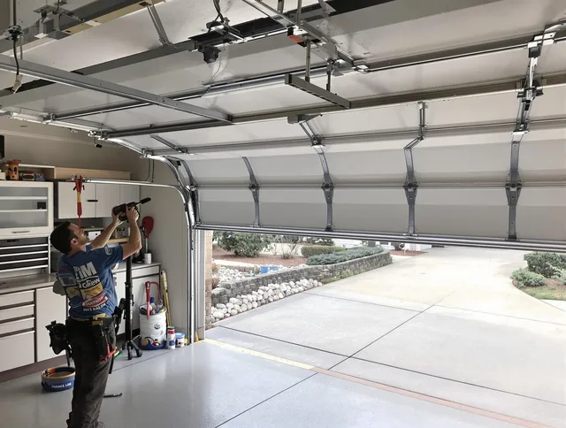 Garage door track repair service by Cleveland Heights Garage Door Repair in Cleveland Heights